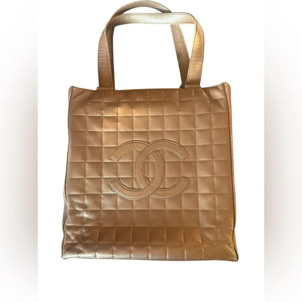 Chanel Gold Quilted Tote Bag